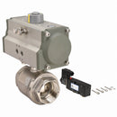Dynaquip 2 in Spring Return Pneumatic Actuated Ball Valve, 2-Piece - P2S28AJSR09210A