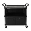 Rubbermaid Enclosed Service Cart, 300 lb. Load Capacity, Polypropylene, Black - FG409500BLA