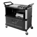 Rubbermaid Enclosed Service Cart, 300 lb. Load Capacity, Polypropylene, Black - FG409500BLA