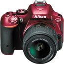 Nikon D5500 DX Digital SLR Camera w/ 18-55mm DX VR II Lens Red