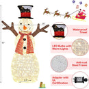 Indoor/Outdoor Christmas Lighted Snowman Decorations With Pre-Lit 80 Lights