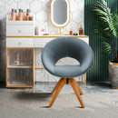 Swivel Accent Chair With Oversized Upholstered Seat for Home Office-Gray