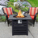 Square Propane Fire Pit Table With Lava Rocks and Rain Cover