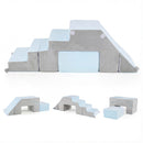 4-in-1 Foam Climbing Blocks Toddler Indoor Climb With Slide-Gray