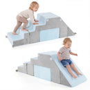 4-in-1 Foam Climbing Blocks Toddler Indoor Climb With Slide-Gray