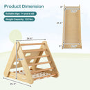 4 in 1 Triangle Climber Toy With Sliding Board and Climbing Net-Natural