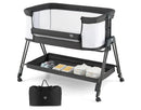 Baby Bedside Bassinet - Grey and White