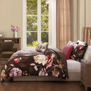Bebejan Floral Garden on Mocha 5 Piece Reversible Comforter Set - King