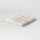 15"x15"x2.1"  Striped Chair Pad Black/Natural