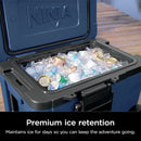 FrostVault 45qt Wheeled Cooler with Cold Dry Zone - Lakeshore Blue: Beverage Cans Capacity 52
