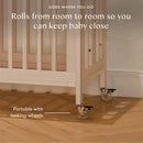 Convertible 9-in-1 Crib with Bassinet & Toddler Bed Kit - Washed Natural