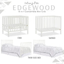 Edgewood 4-in-1 Convertible Mini Crib - White