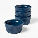 4pc Stoneware Ramekin Set - Navy Blue