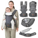Baby Carrier with Hip Seat and Lumbar Support - Gray
