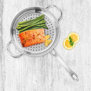 3.5qt Stainless Steel Sauté Pan & Steamer Set - Silver