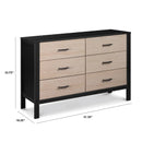 Radley 6-Drawer Dresser - Black/Coastwood