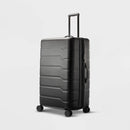 Hardside Large Checked Spinner Suitcase - Black