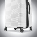 Hardside Large Checked Spinner Suitcase - White