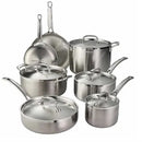 12 Piece Tri-Ply Clad Cookware Set - Silver