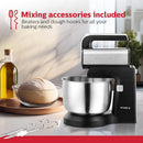250W 5-Speed Hand and Stand Mixer with LED Light, Black/Stainless Steel