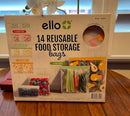 Reusable Zip Food Storage Bags - 14 Pack in Yellow