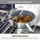 Prism 5qt Hybrid Stainless Steel and Ceramic Nonstick Saute Pan with Lid