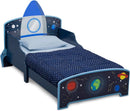 Rocket Ship Wood Toddler Bed - Blue