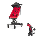 Evolur Roamer Ultra Light Umbrella Stroller in Red, Quick One-Hand Easy Fold Stroller, Five Point Safety Harness, Adjustable & Removable Canopy, Lightweight Aluminum Frame Baby Stroller
