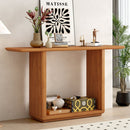 Console Table With Curved Corners - Natural Wood Veneer - Natural