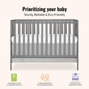 5-in-1 Convertible Crib - Grey