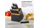 14-Piece 2-Tone Block Knife Set - Black