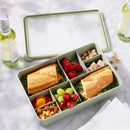 8-Compartment Large Plastic Snack Bento Box - Sage Green