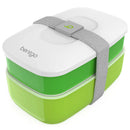 Stackable Lunch Box Container with Built-in Flatware - Green