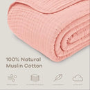Muslin Blanket Twin 90” x 66” - Lace Pink