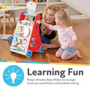 Wooden Baby Walker with Interactive Features for Early Development, Promotes Walking, Motor Skills, and Creativity
