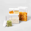 12.6c Tall Rectangle Plastic Food Storage Container - : Stackable BPA-Free Cereal & Rice Storage, 8" H