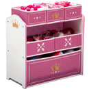 Princess Crown 6 Bin Storage Organizer - White/Pink