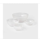 4-Piece Ribbed Glass Bowl Set - Clear