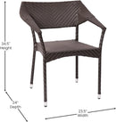 Commercial Grade PE Rattan Stacking Patio Chairs - Gray