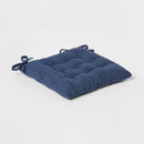 Denim Solid Chair Pad Seat Cushion - Blue