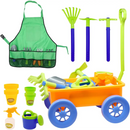 15 Piece Gardening Tools & Wagon Toy Set, Outdoor Toys for Kids