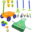 15 Piece Gardening Tools & Wagon Toy Set, Outdoor Toys for Kids