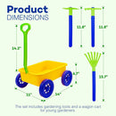 15 Piece Gardening Tools & Wagon Toy Set, Outdoor Toys for Kids