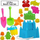 Kids Beach Toys 17 Pcs – Sand Set W/ Bucket & Mesh Bag