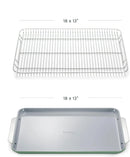 2-Piece Ceramic Baking Sheet and Cooling Rack Cookware Set - Sage