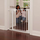 Auto-Close Baby Gate with Door - White