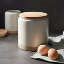 Camwood Collection Medium Stoneware Canister with Wood Lid