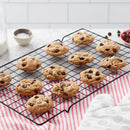3pc Steel Mega Cookie Sheet and Cooling Racks Set: Nonstick Baking Pan, Sheet & Rack, Dishwasher-Safe, Gray