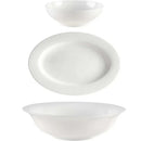 3 Pc "Nellie" Bone China Bowl + Platter Serving Set - White