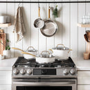 Classic 8pc Stainless Steel Cookware Set with Brushed Gold Handles